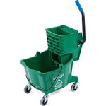 Carlisle 3690809 Mop Bucket with Side Press Wringer, 26 Quart/6.5 Gallon, Green