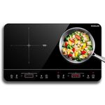 GASLAND IH60BT Double Induction Hob, 2800W Induction Hob 2 Plates with Sensor Touch, 10 Temperature Settings, 10 Power Settings, Timer Function, Safety Lock, Energy Saving