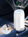 Car Air Purifier Portable Anion Purifier Mini Air Freshener for Vehicle with HEPA Filter Cleans Air, Eliminates Smoke Odor Dust Pollen,Travel Air Cleaner for Small Room Office Desktop (White)