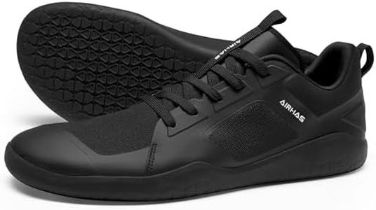 AIRHAS Men's Barefoot Shoes Zero Drop Workout Minimalist Gym Shoes for Men Deadlift Cross Training Sneakers, Black, 9