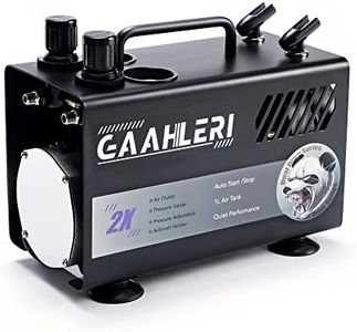 Gaahleri Airbrush Painting Kit with Compressor Air Tank 1L Dual Air Outlet System Advanced Air Brush Guide Manual Cake Decorating, Nail Tattoo Painting, Model Coloring Multi-Function