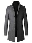 FTCayanz Men's Trench Coat Wool Ble