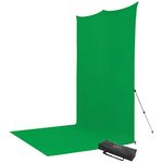 Westcott 8'x13' Chroma-Key Green Sweep X-Drop Pro Wrinkle-Resistant Backdrop Kit - for Full-Length Portraits, Group Photos, and Photo Booths