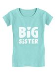 Big Sister Shirt Sibling Reveal Baby Announcement Kids Girls Fitted T-Shirt 3T Chill Blue