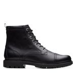 Clarks Men's Batcombe Cap Ankle Boot, Black Black Leather, 8 UK