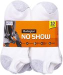 Burlington mens Comfort Power Men's No Show By Burlington Casual Sock, White, Shoe Size 6-12 US