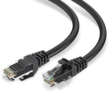 LinkNexa Cat 6 Ethernet Cable 33 ft, Cat 6 Ethernet Patch Cable, 10Gpbs Transfer Speed, Gold-Plated RJ45 Connectors,24AWG, Black