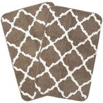 Saral Home Soft Anti Slip Microfiber Geometric Bathmats | Bath Mat with Rubber Bottom | Soft & Super Water Absorbent Mats for Shower | Quick-Drying Mats for Kitchen Bathroom| Set of 2 (40x60cm, Beige)