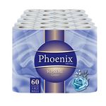 60 Phoenix Soft Supreme Luxury Toilet Rolls Bulk Buy - Quilted White 3 Ply Toilet Paper - Pack of 60 Toilet Tissue (12 x 5 Packs)