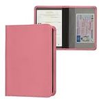 kwmobile Registration and Insurance Holder - Car Document Holder for Vehicle Documents and Cards - PU Leather - Dusty Pink