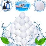 Aornmrs 1.5 lbs Pool Filter Balls for Sand Filter, Reusable Pool Fiber Filter Balls Replace 55lbs Pool Filter Sand，Efficient Pool Filter Media Balls for Swimming Pool, Filter Pump, Pool Cleaning