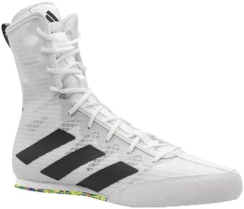 adidas BoxHog4 Boxing Shoes - High-Performance Grip, Comfort, and Modern Style, White/Black, 8