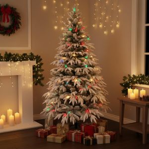 6ft Pre-Lit Christmas Tree – Multicolour Lights Holiday Decor