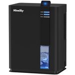 NineSky Dehumidifier for Home, 98 OZ Water Tank, (800 sq.ft) Dehumidifiers for Bathroom, Bedroom with Auto Shut Off, 5 Colors LED Light(H2 Black)…