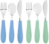 Elk and Friends Kids Utensils with Silicone Handle | Childrens Safe Cutlery | Kids Silverware | Spoon + Fork + Knife Set | 4 Years+ | 6 Pieces