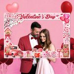 BASEMMAHER Valentine's Day Photo Prop Frame Valentine's Day Theme Selfie Photo Booth Props Door Cover Funny Heart Tree Car Dwarf Props for Photoshoot Posing Signs for Wedding Photography Decor