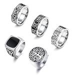 Sanfenly 5Pcs Stainless Steel Rings