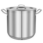 NutriChefKitchen Stainless Steel Cookware Stockpot, 30 Quart Heavy Duty Induction Soup Pot with Stainless Steel Lid, Even Heat Distribution, Compatible with Most Cooktops (NCSPT30Q), One Size