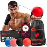 Boxing Reflex Ball Set of 4 with Punch Counter App – Boxing Balls with Varying Weights, Headband and 4 Spare Strings to Improve Hand-Eye Coordination for Men, Kids Boxing Equipment MMA Gear Gift