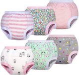 BIG ELEPHANT Baby Girls' Padded Potty Training Pants Underwear, 5T