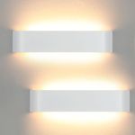 Lightsjoy 2Pcs 40cm LED Wall Lights Indoor 18W Wall Light for Bedrooms 3000K Warm White Wall Lamp for Living Room Up Down Wall Lights Modern Wall Sconces Internal Wall Lighting Fixtures, White 2PCs