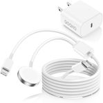 For Apple iWatch I Watch USB C Fast Charger&iPhone,[Apple MFi Certified]2-in-1 USBC to Lightning&Apple iWatch Charging Cable Cord 6Ft,Portable Travel Charge Block for Apple Watch SE/9/8/7/6/5/4/3/2/1