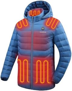 Venustas Unisex Heated Jacket with Battery, Heated Coat for Women and Men with Detachable Hood