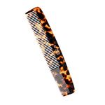 ZEUS 7.5" Saw-Cut Handmade 2-in-1 Beard & Mustache Comb, Tortoiseshell