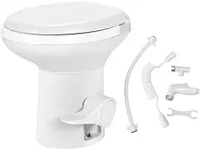 YITAHOME RV Toilet with Pedal Flush, High Profile Gravity Flush Toilet with Hand Sprayer for Motorhome Caravan Car Travel