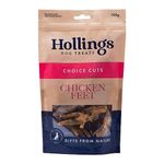 Hollings Chicken Feet Dog Treats, 100% Natural & Crunchy Treats for Adult Dogs, Grain Free & High in Protein (100g)