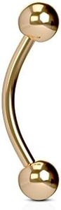 FIFTH CUE 16G Rose Gold IP Over 316L Surgical Steel Curved Barbell - 3/8" (10mm)