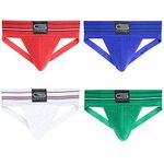 GOLBERG G Athletic Supporters – 4 Pack in Assorted Colors – Contoured Waistband