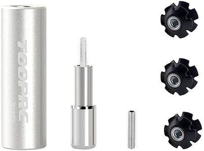 PETCHOR Bicycle Fork Star Nut Setting Installer, MTB Road Bike Star Nut Setting Tool with 2 Spare Special Screw and 3 Start Nuts, Silver（for 7/8",1",1-1/8"）