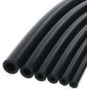 RACOONA 6PCS Vacuum Silicone Tubing Hose,5FT Vacuum Tubing Hose,1/8" 5/32" 3/16" 1/4" 5/16" 3/8" Automotive Silicone Vacuum Hose Kit,Car Accessories Vacuum Tubing Hose line (Black)