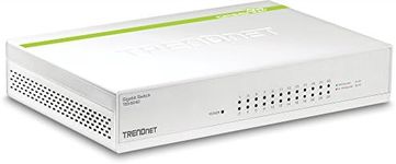 TRENDnet 24-Port Gigabit GREENnet Switch, QoS, 48 Gbps Switching Fabric, Fanless, Plug & Play, Half & Full Duplex, TEG-S24D,White