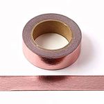 Syntego Rose Gold Solid Foil Washi Tape Decorative Self Adhesive Masking Tape 15mm x 10 Meters (Rose Gold)