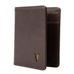 TORRO Bifold Wallet – Premium Genuine Leather Card Wallet with RFID Protection (Dark Brown)