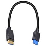 Poyiccot 8K Displayport 1.4 Cable, Short Displayport Cable 1feet, 32.4Gbps Diplayport to Displayport Cable, Anti-Wear Plastic Displayport Connector for Computer Monitor, Industrial Devices Testing