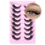 Fox Eye Lashes False Eyelashes Fluffy Lashes Cat Eye Lashes Faux Mink Lashes Wispy Eyelashes Strip Lashes Fake Eye Lashes Pack by GVEFETIEE