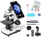 Microscope for Students and Kids, 100-2000x Magnification Powerful Biological Educational Microscope with Operation Accessories, Slides Set, Phone Adapter, Wire Camera Shutter & Backpack