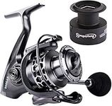 Sougayilang Fishing Reel 13+1BB Light Weight Ultra Smooth Aluminum Spinning Fishing Reel with Free Spare Spool - XY2000