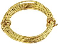 Merriway Brass Number 2 Picture Wire, BH04070, 3 Metre (9.5 feet) x 1.1 mm, 18 kg (24l b), Breakweight