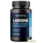 L-Arginine & L-Citrulline Supplement | Stamina, Endurance, Workout & Performance Support for Men | 590 mg L Arginine + L Citrulline 266 mg | 60 Nitric Oxide Pills | Vegan, Third-Party Tested