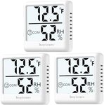 hoyiours 3X Humidity Meter Mini, Digital Thermometer Indoor Hygrometer Humidity Gauge, Room Temperature and Humidity Monitor, Humidity Sensor for Home, Office, Greenhouse, Cellar, White