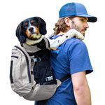 K9 Sport Sack | Dog Carrier Backpack for Small and Medium Pets | Front Facing Adjustable Dog Backpack Carrier | Fully Ventilated | Veterinarian Approved (Large, Air Plus - Light Grey)