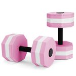 2023 New Aquatic Dumbbells, 2Pcs Water Aerobic Exercise Foam Dumbbell Pool Resistance, Detachable Water Aqua Fitness Barbells Hand Bar Exercises Equipment for Weight Loss, Pink