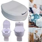 Raised Toilet Seat Aid with Lid 10cm 4inches Elevated Strong and Durable (NO, I Need to Pay VAT)