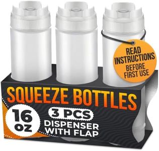 BURIUS Set of 3 Inverted Condiment Squeeze Bottles 16 oz
