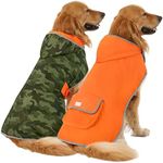 HDE Reversible Dog Raincoat Hooded 