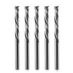 Trvoxviq Up & Down Cut Bit 1/8" Shank Compression 0.86 inch (22mm) Bit Spiral CNC Router Bits End Mill Tungsten Carbide Milling Cutter Set 5 Pack